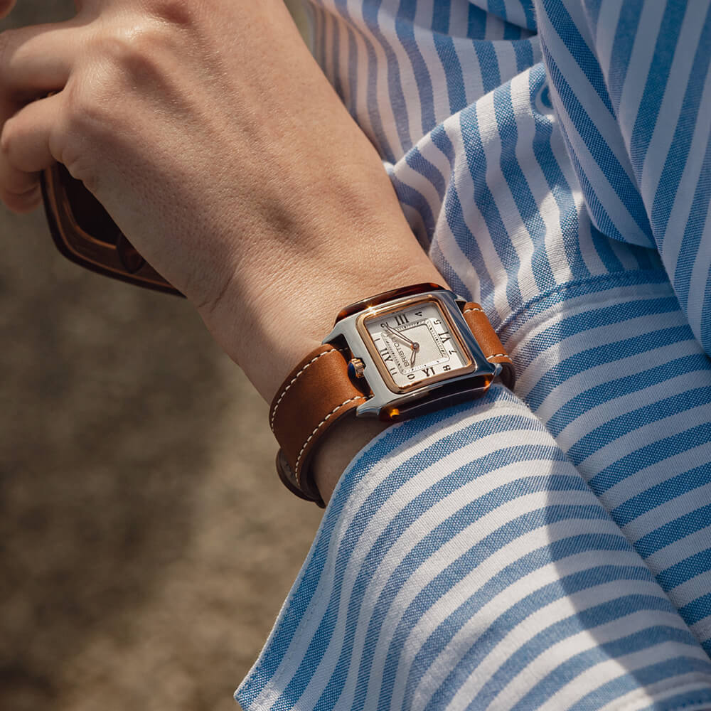 BRACELET CUIR DE VEAU - MARRON - Image 2
