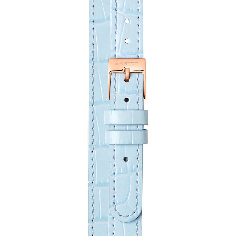 BRACELET CUIR LUXURY 2 BRINS - 12 MM - BLEU CLAIR - Image 4