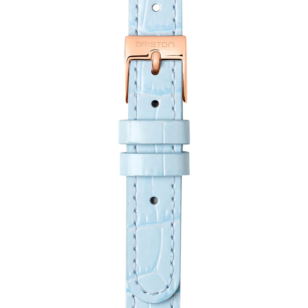 BRACELET CUIR LUXURY 2 BRINS - 12 MM - BLEU CLAIR - Image 5