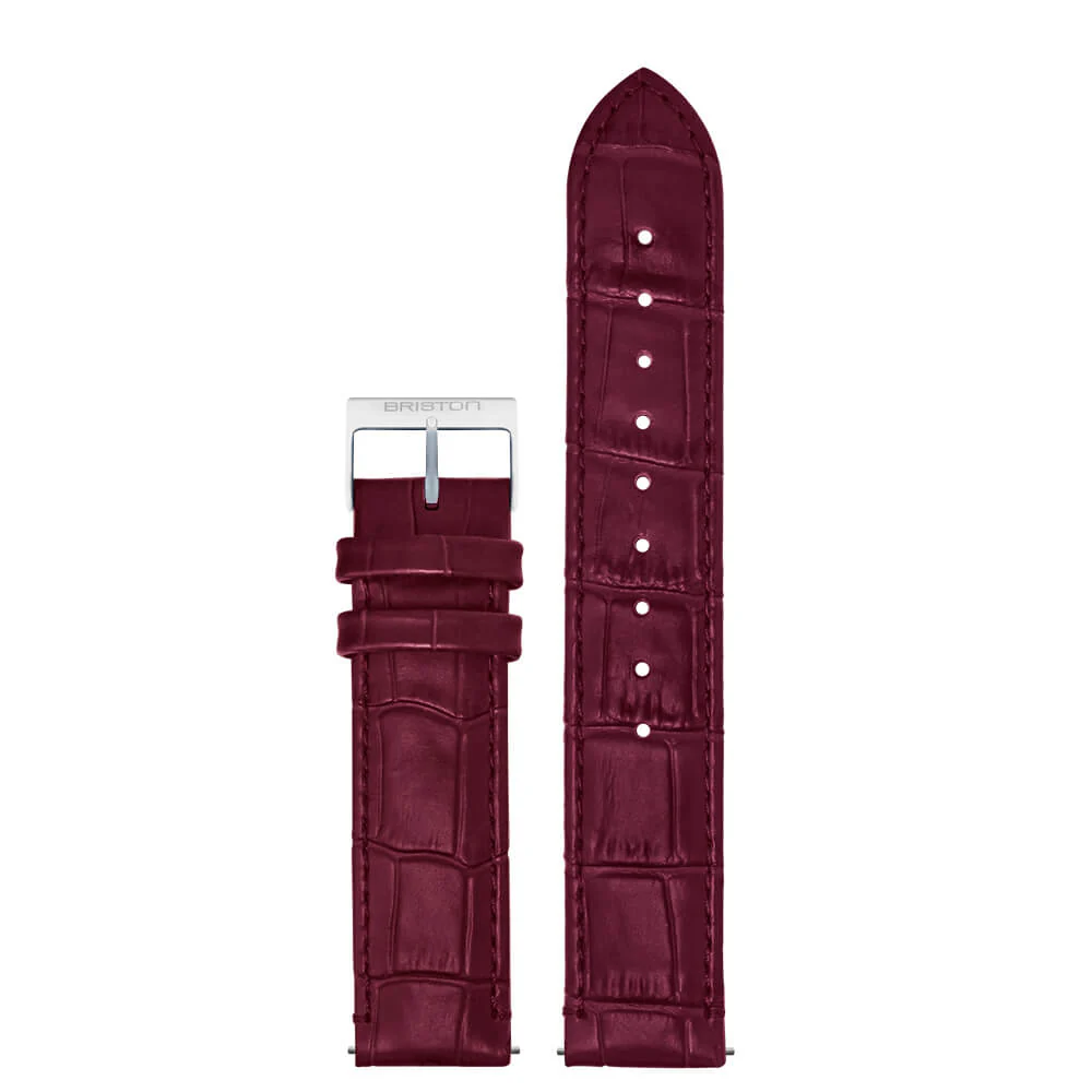 BRACELET CUIR LUXURY - 18 MM - BORDEAUX MAT