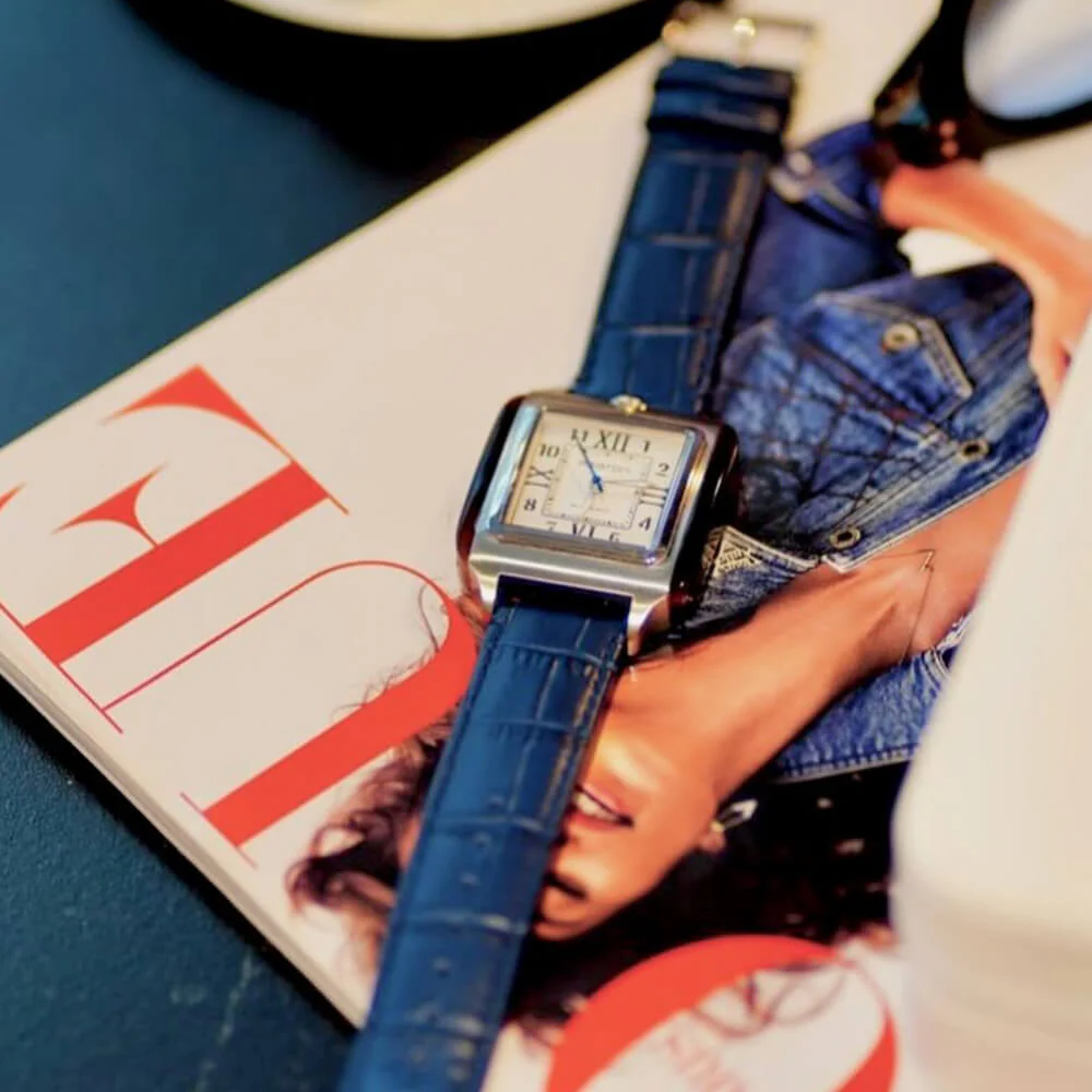 BRACELET CUIR LUXURY - BLEU MAT - Image 4