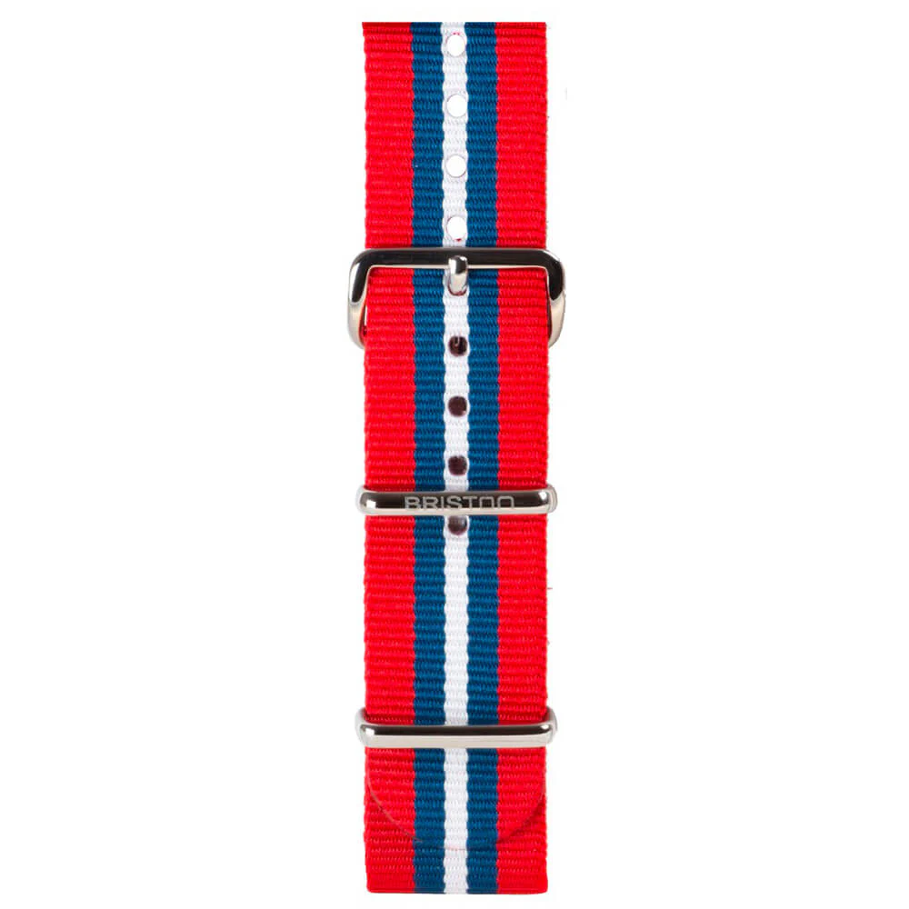 BRACELET TYPE NATO - ROUGE BLEU BLANC