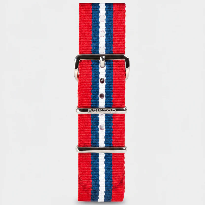 BRACELET TYPE NATO - ROUGE BLEU BLANC - Image 2