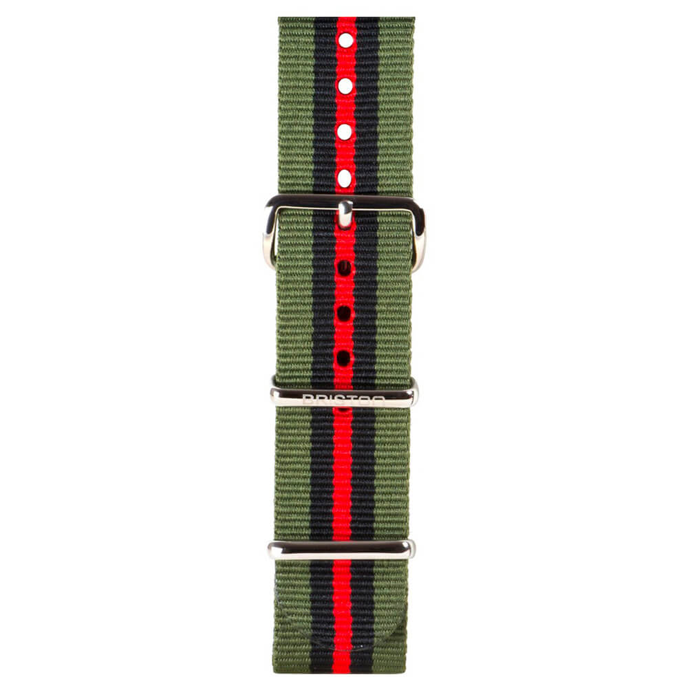 BRACELET TYPE NATO - VERT NOIR ROUGE