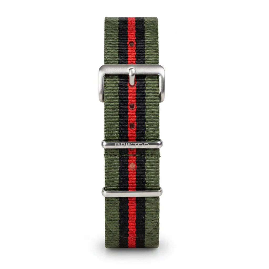 BRACELET TYPE NATO - VERT NOIR ROUGE - Image 2